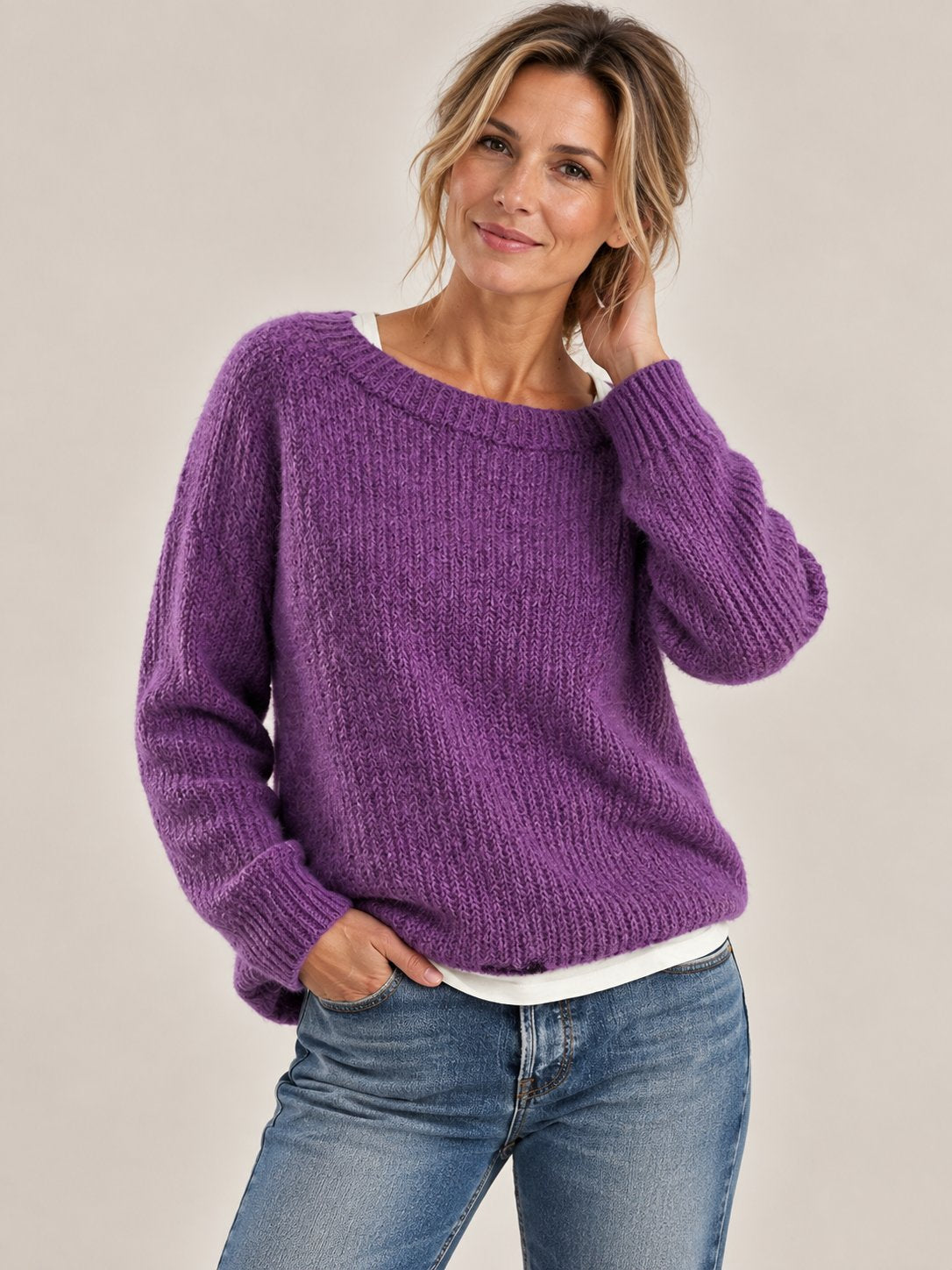 Classic Soft-Knit Sweater for Women — Relaxed Fit