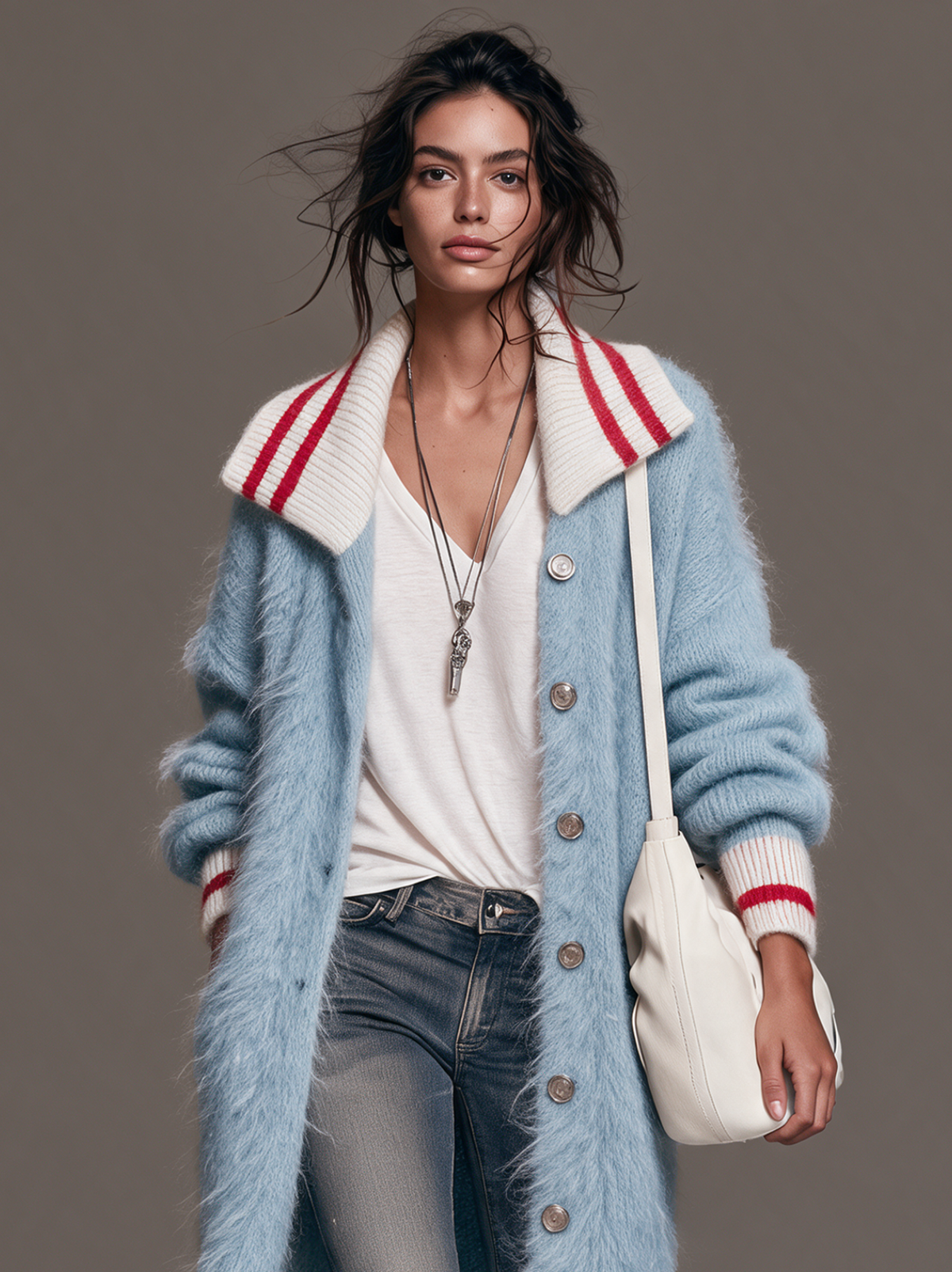 Vintage Mohair Cardigan — Lapel Collar Knit for Women 5