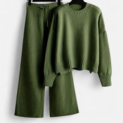 Women's Knit Sweater & Wide-Leg Trouser Set — Relaxed Fit 4