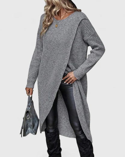 Elegant Long Sleeve Sweater Dress — Relaxed Straight Cut Fit 5