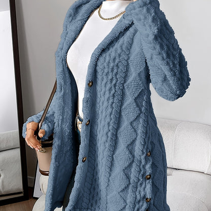 Women's Longline Textured Knit Cardigan — Button-Front 7