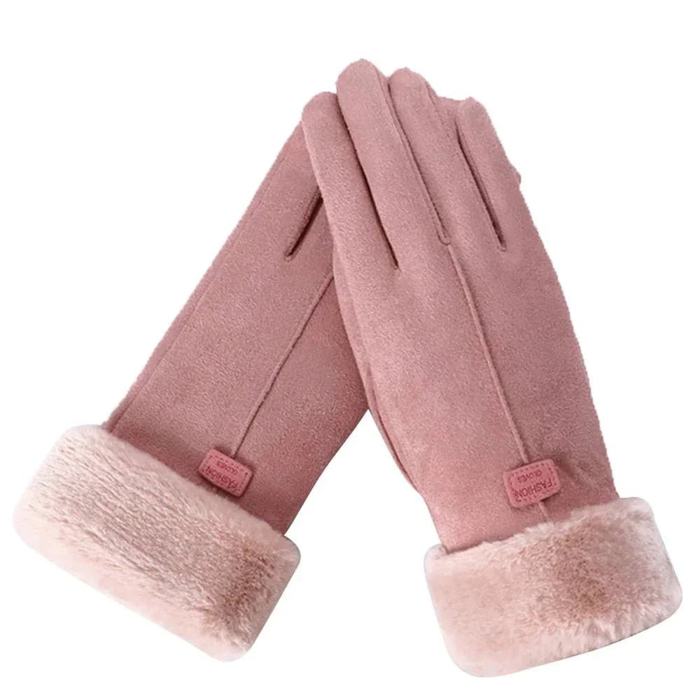 Fleece-Lined Winter Gloves in Pink