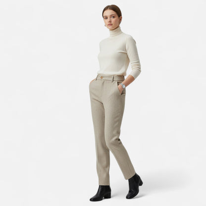 Women's Wool Pencil Pants — High-Waist Slim Fit Trousers 2