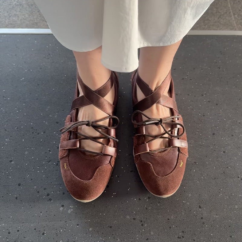 Cross-Strap Mary Jane Ballet Flat — Minimalist Women's Shoe 1