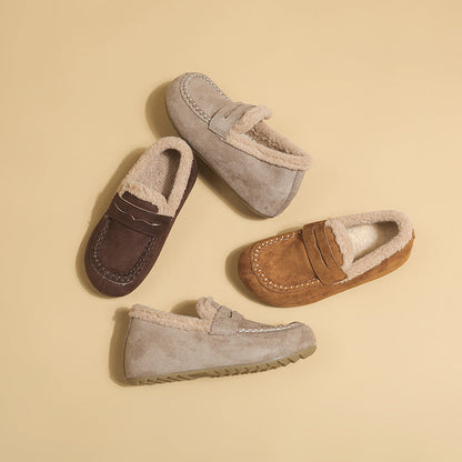 Fleece-Lined Faux Suede Loafer Mule — Women's Winter Slip-On 4