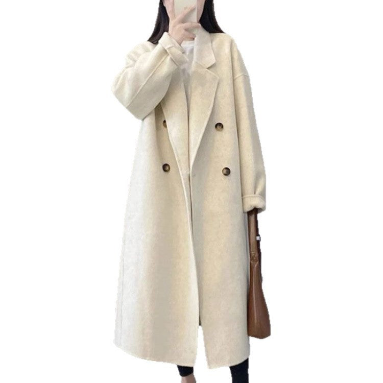 Women's Long Single-Breasted Coat — Relaxed Fit & Warm 3