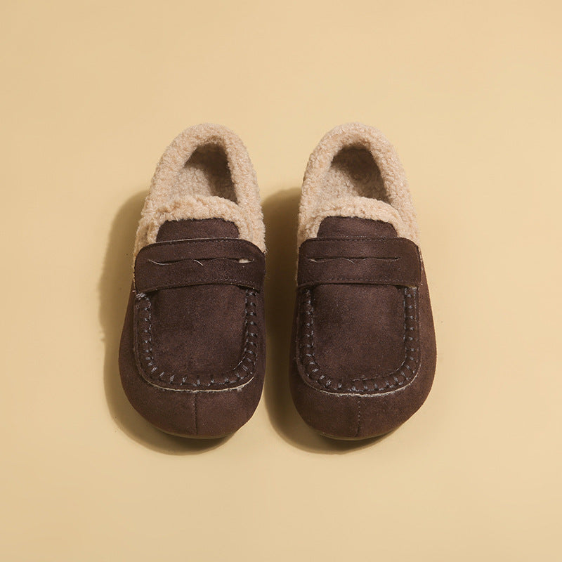 Fleece-Lined Faux Suede Loafer Mule — Women's Winter Slip-On 6