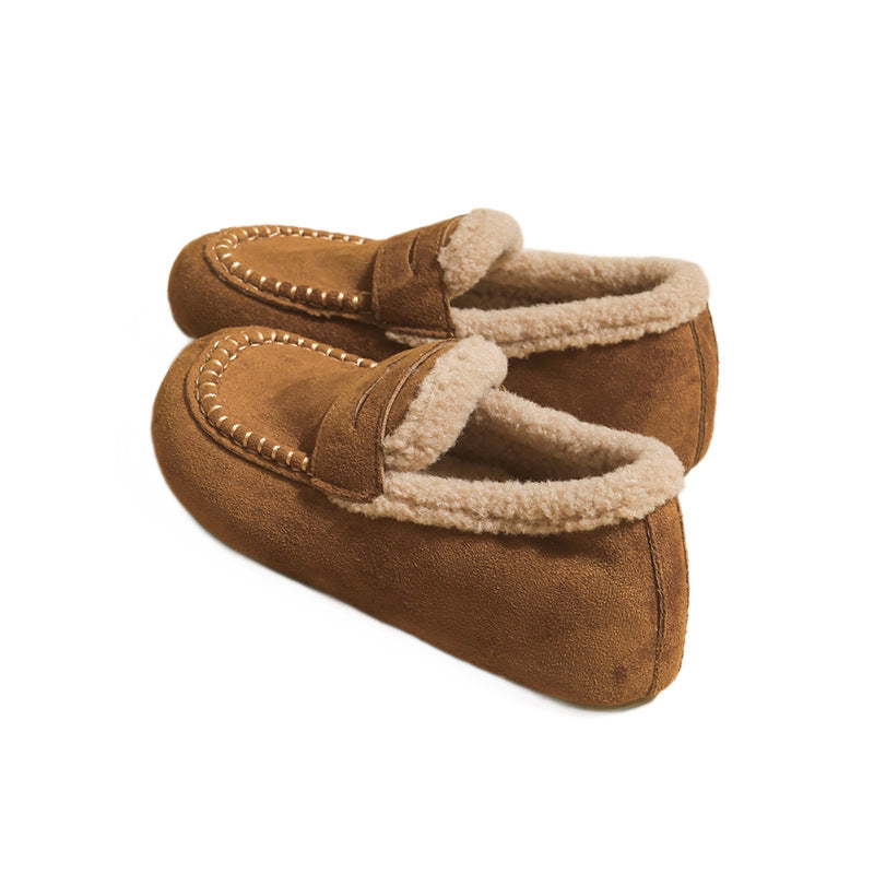 Fleece-Lined Faux Suede Loafer Mule — Women's Winter Slip-On 5