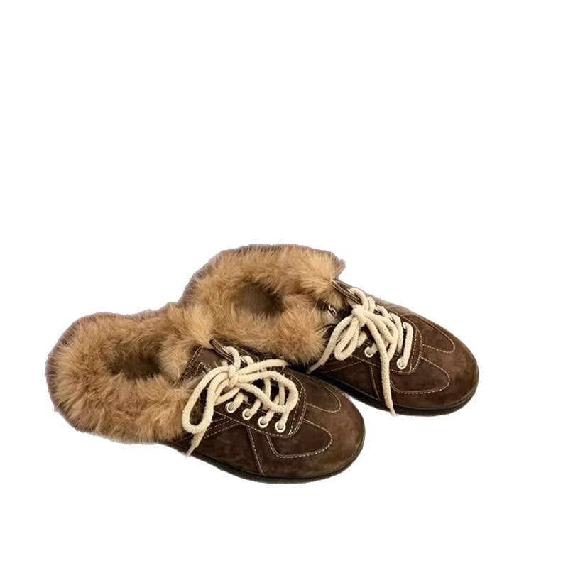 Fleece-Lined Mule Slippers for Women — Faux Fur Trim 5