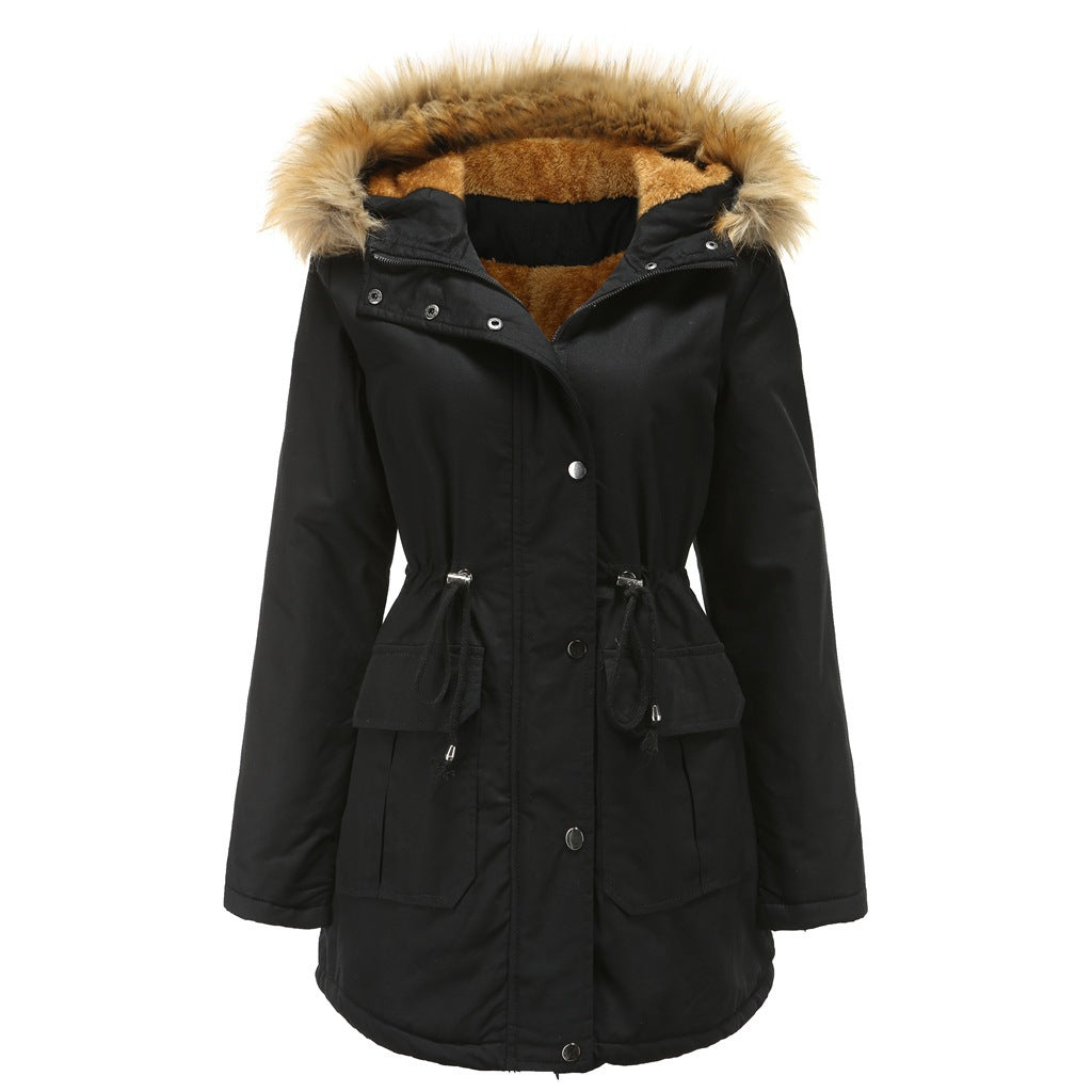 Fleece-Lined Hooded Puffer Jacket — Faux Fur Collar Women 8