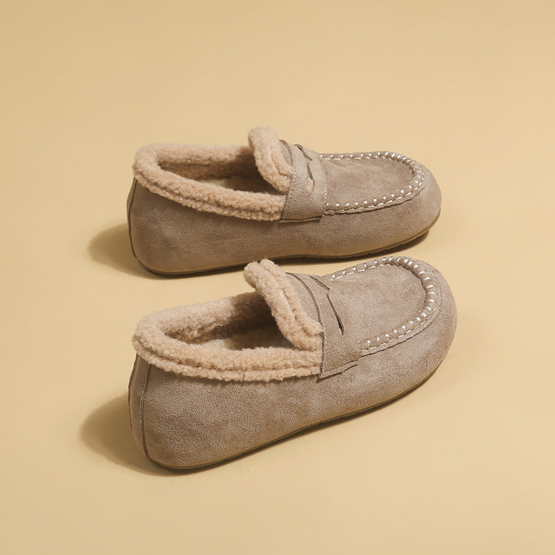 Fleece-Lined Faux Suede Loafer Mule — Women's Winter Slip-On 3