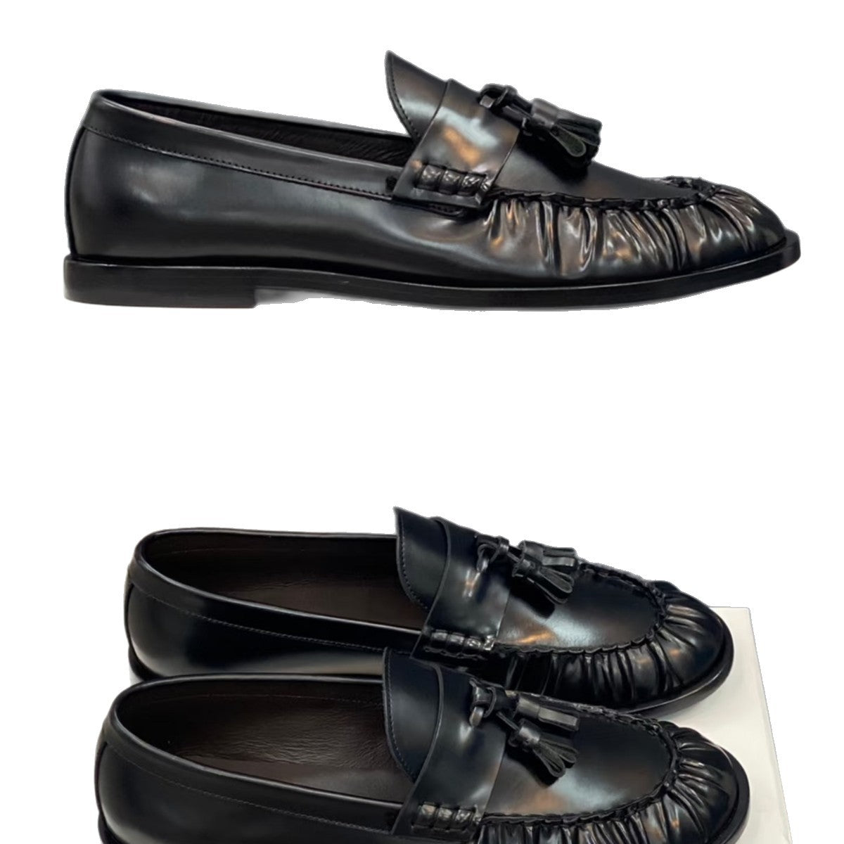 Tassel Fringe Loafers — Women's Block Heel Slip-On 2