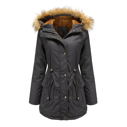 Fleece-Lined Hooded Puffer Jacket — Faux Fur Collar Women 13