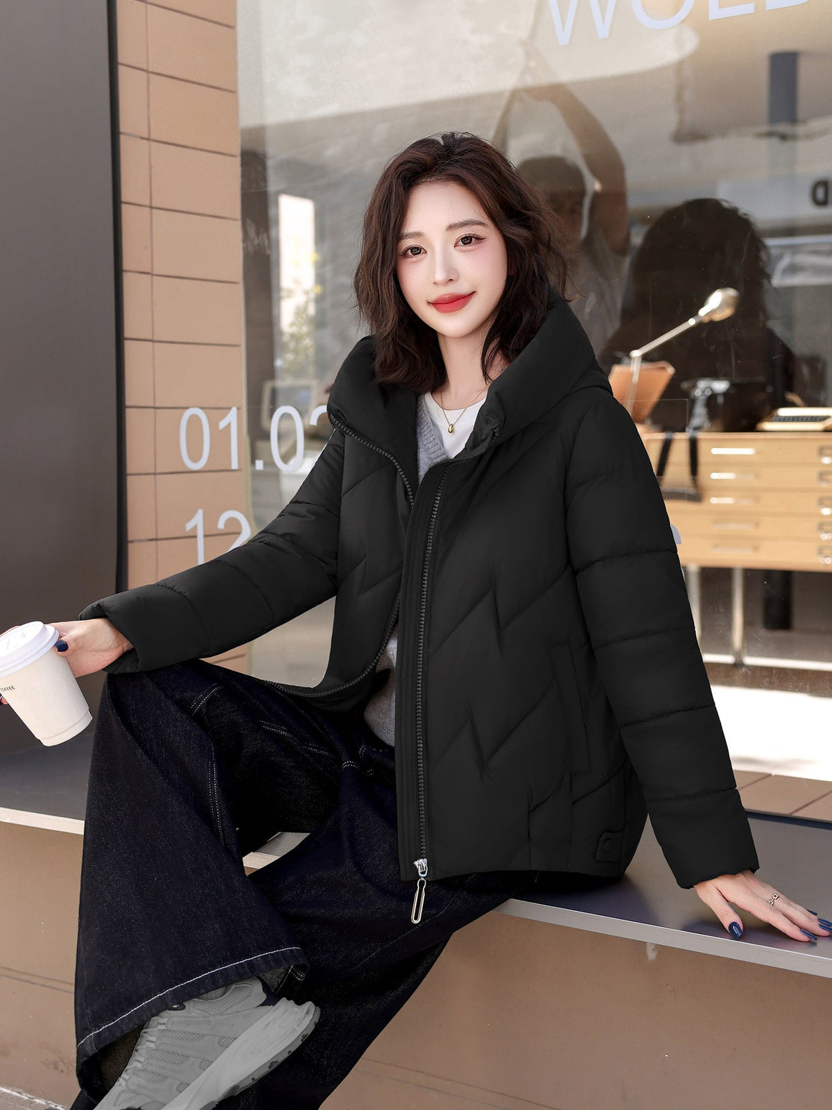 Women's Quilted Hooded Puffer Jacket — Relaxed Fit Coat 5
