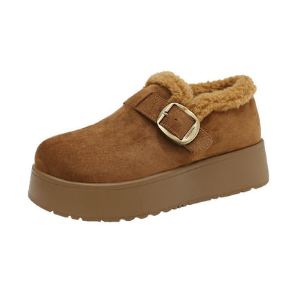 Women's Fleece-Lined Mule Slippers — Thick Platform Sole 3