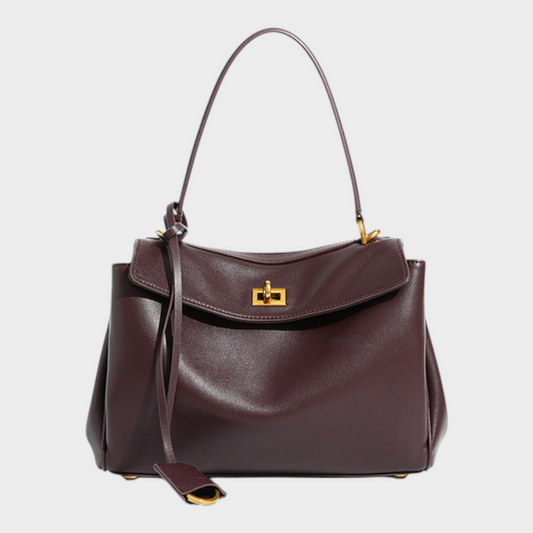 Libby Minimalist Leather Handbag — Soft Cowhide & Magnetic Flap 1