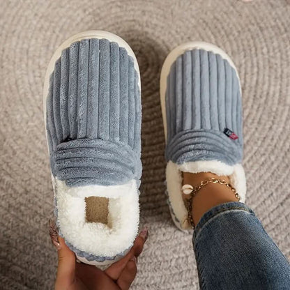 Thermal Corduroy Winter Slippers — Fleece Lined Non-Slip 13