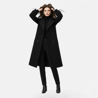 Women's Double-Breasted Cashmere-Blend Slim Coat 3