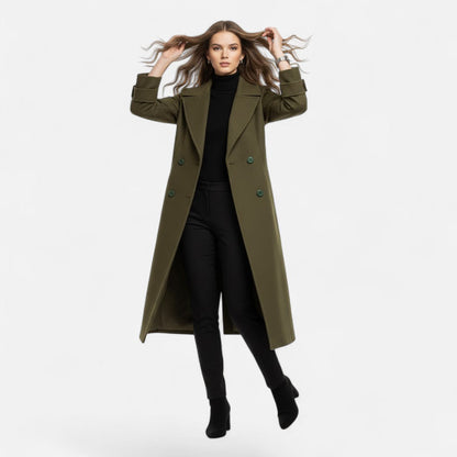 Women's Double-Breasted Cashmere-Blend Slim Coat 6