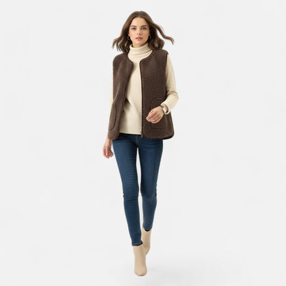 Women's Plush Cashmere-Blend Knit Vest — Sleeveless Layer 5