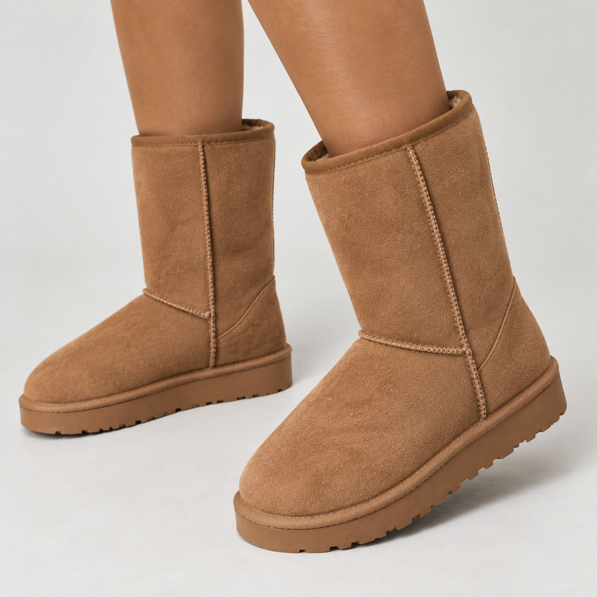 Andrea Women's Suede-Look Winter Boots — Warm Lined & Gripped Sole — view 2