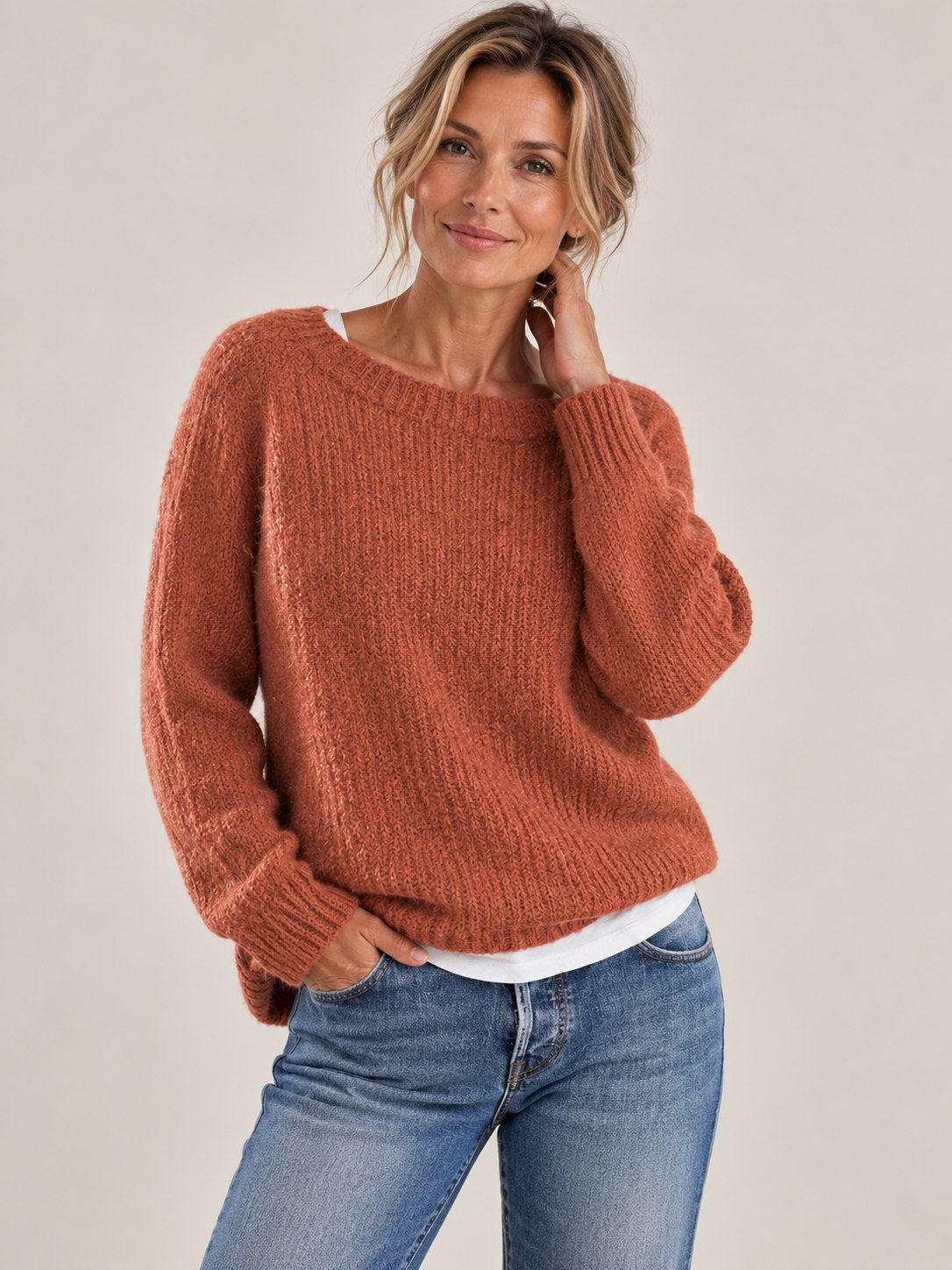 Classic Soft-Knit Sweater for Women — Relaxed Fit