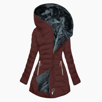 Women's Long Puffer Jacket — Waterproof Faux Fur Lining 10