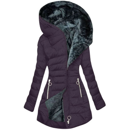 Women's Long Puffer Jacket — Waterproof Faux Fur Lining 11