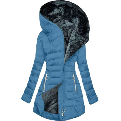 Women's Long Puffer Jacket — Waterproof Faux Fur Lining 1