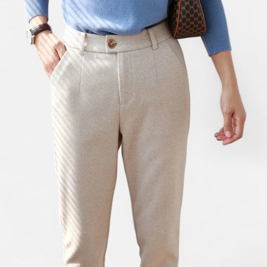 Women's Wool Pencil Pants — High-Waist Slim Fit Trousers 1