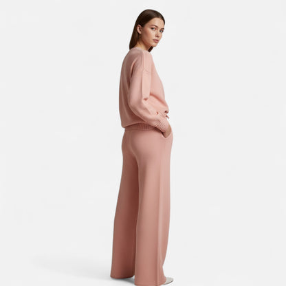 Women's Knit Sweater & Wide-Leg Trouser Set — Relaxed Fit 3