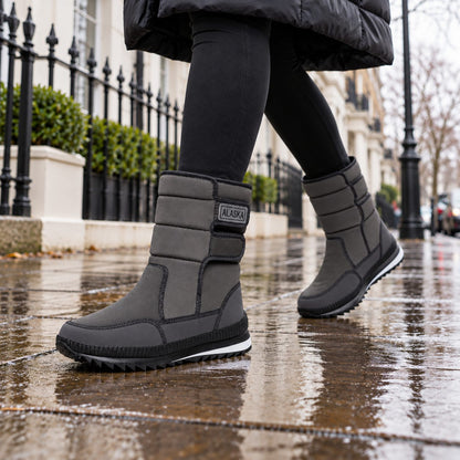 Fleece-Lined High-Top Snow Boots — Waterproof Slip-On 1