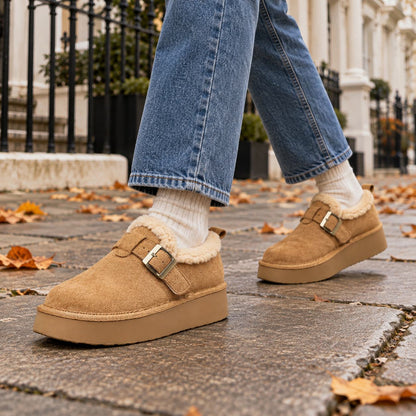 Fleece-Lined Slip-On Mule Sneakers — Thick Chunky Sole 4