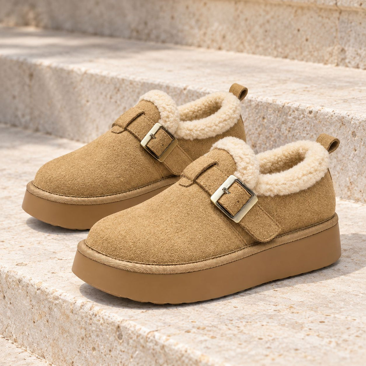 Fleece-Lined Slip-On Mule Sneakers — Thick Chunky Sole 3