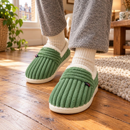 Thermal Corduroy Winter Slippers — Fleece Lined Non-Slip 1