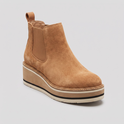 Alexia Platform Chelsea Ankle Boots — Women's Suede-Touch 1