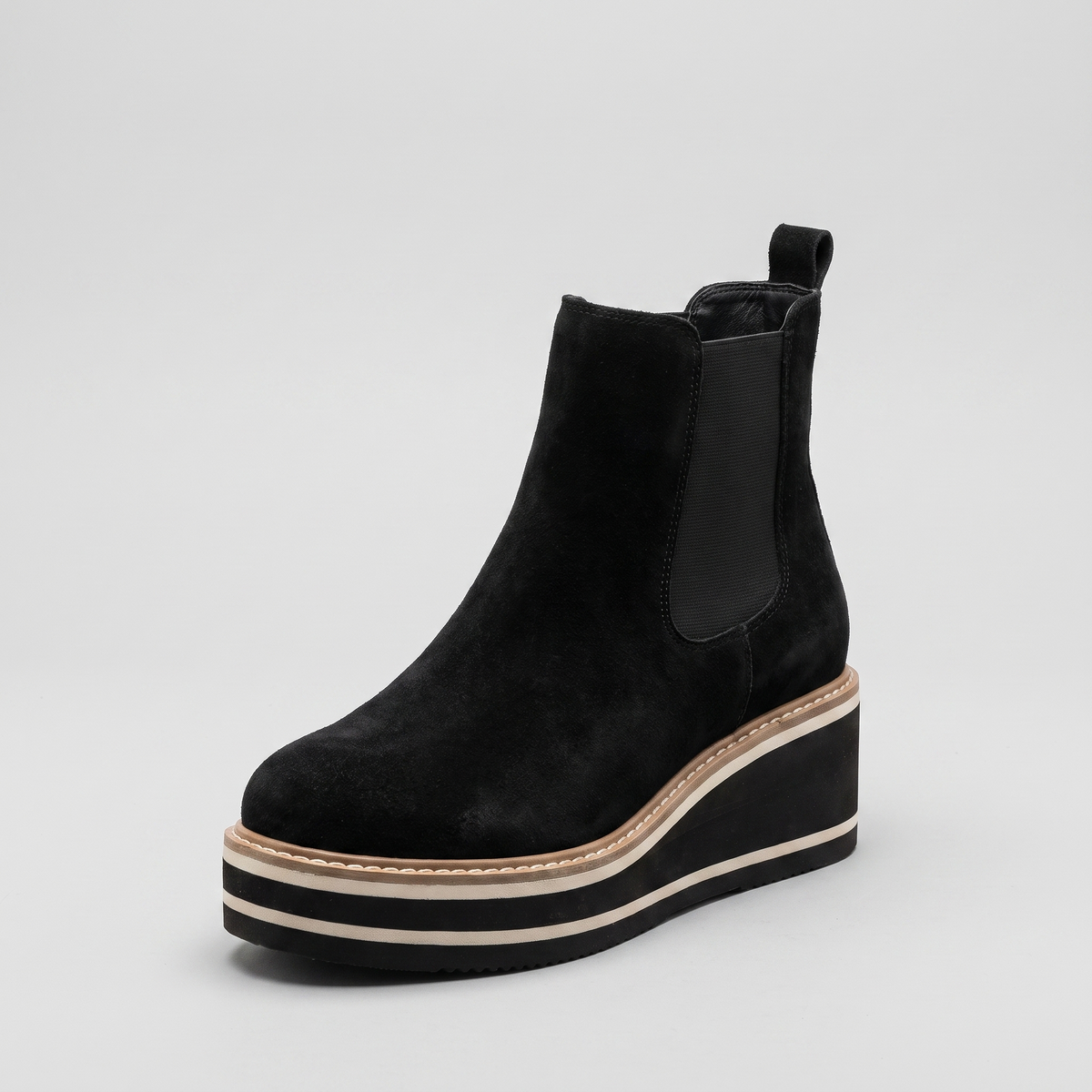 Alexia Platform Chelsea Ankle Boots — Women's Suede-Touch 3