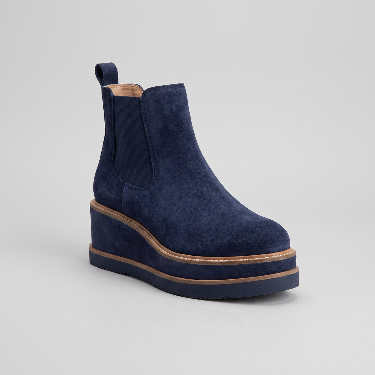 Platform Chelsea Ankle Boots in Blue