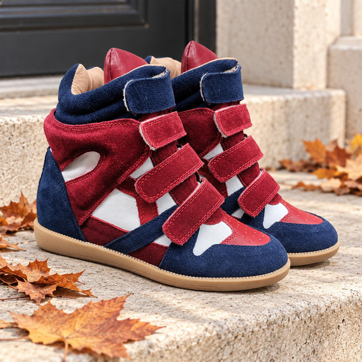 Hidden Heel High-Top Sneakers Women — Triple Velcro Platform 2