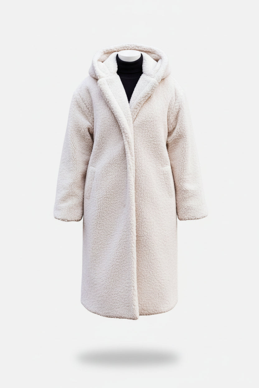 Women's Plush Faux-Fleece Long Coat — Teddy Style 1