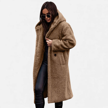 Women's Plush Faux-Fleece Long Coat — Teddy Style 8