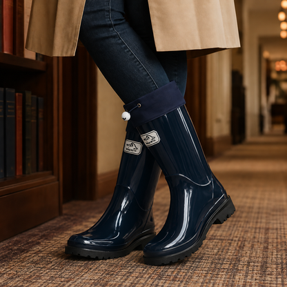 Caffaro Drawstring Rain Boots — Knee-High Rubber Wellies 5