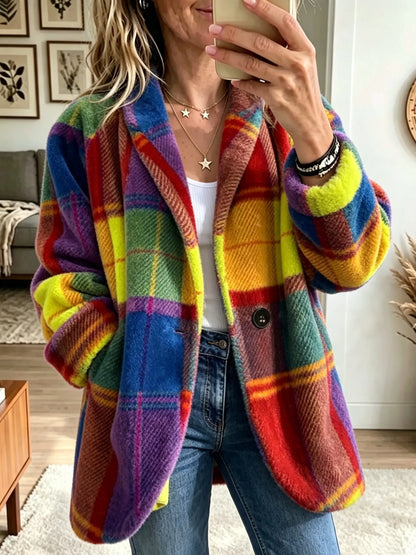 Cozy Plaid Jacket – Soft Brushed Relaxed Fit Layer 2