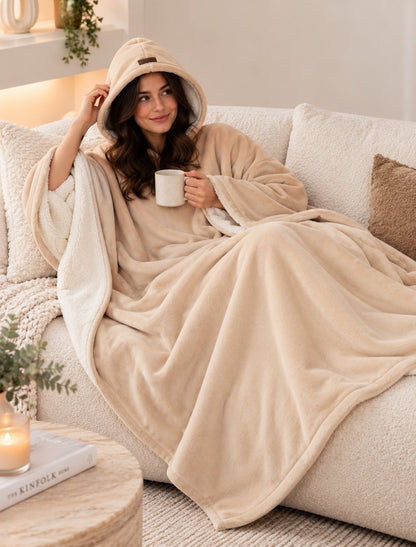 Oversized Hoodie Blanket with Hood — Silky Soft & Cozy