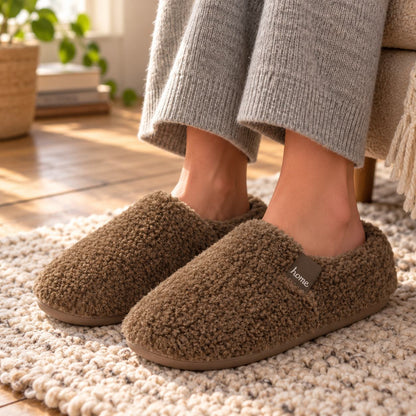 Plush Fleece Indoor Slippers — Non-Slip TPR Sole 5