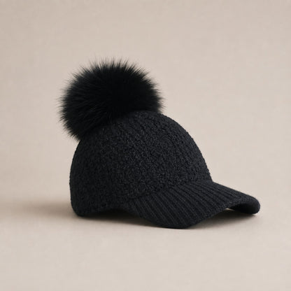 Pom Beanie Hat | Ultra-Soft Wool-Look with Faux Fur Pom