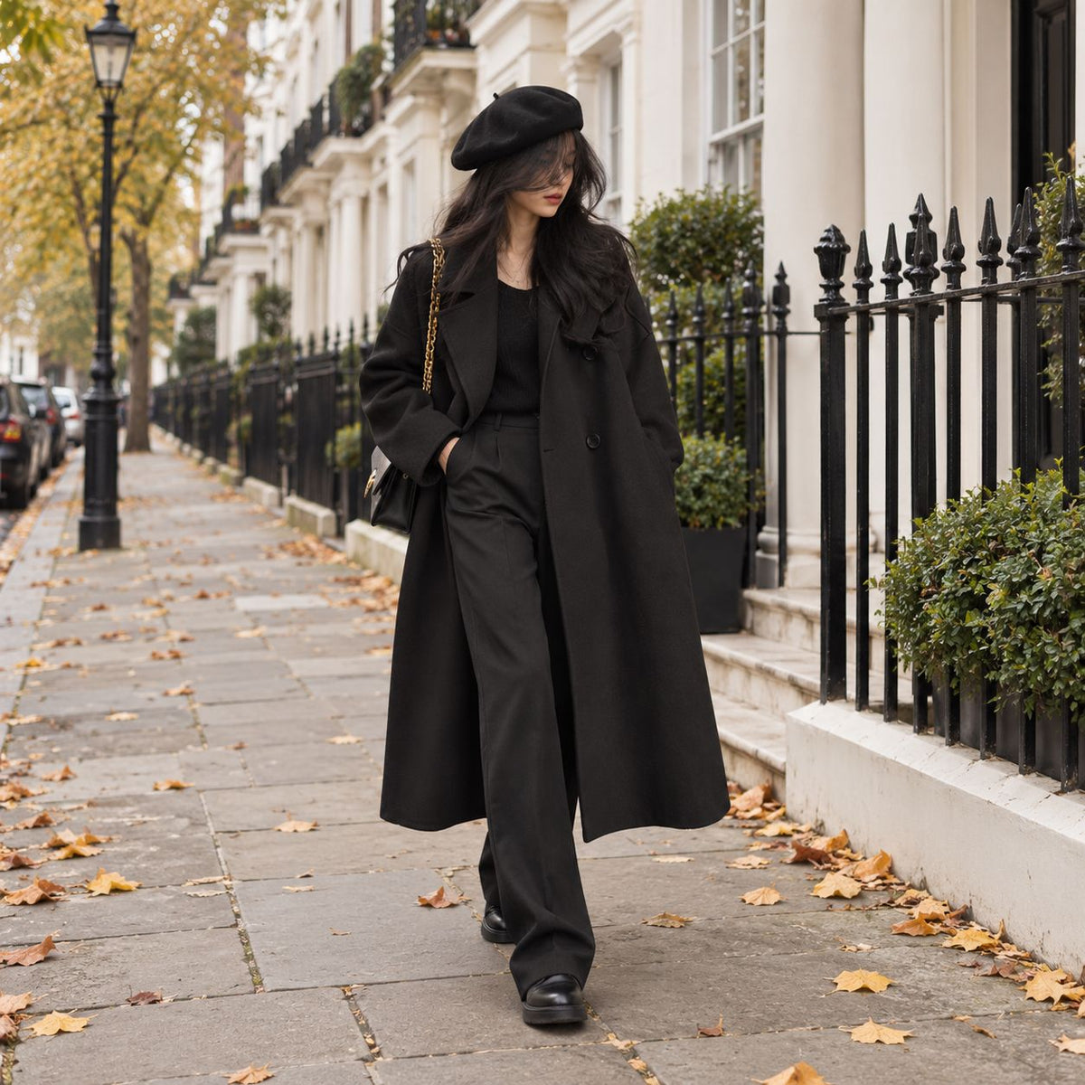 Women's Long Single-Breasted Coat — Relaxed Fit & Warm 2