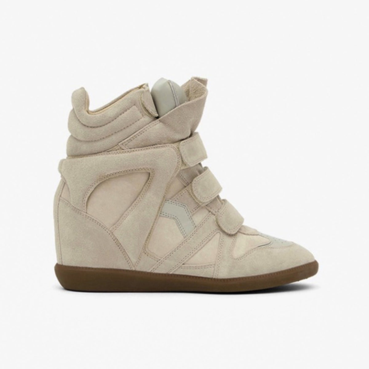 Women's Hidden Wedge High-Top Sneakers — Velcro Suede 2