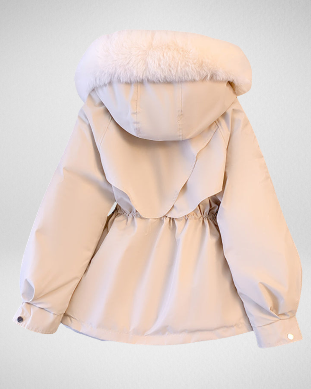 Women's Padded Winter Parka — Detachable Fur Collar & Waist Belt — view 2
